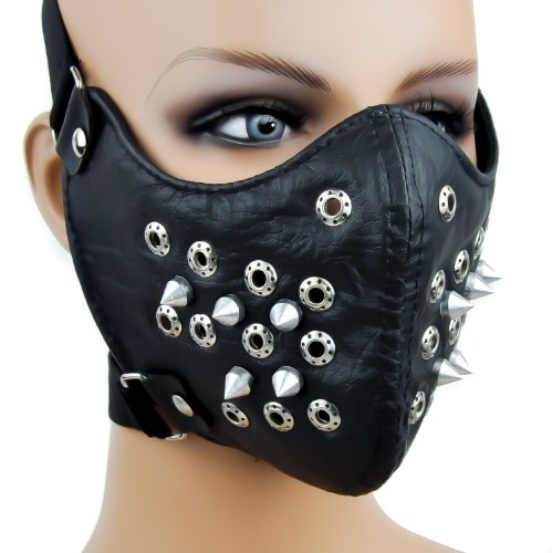 Bonlting Black Spike Motorcycle Face Mask Protective Paint Ball Gear