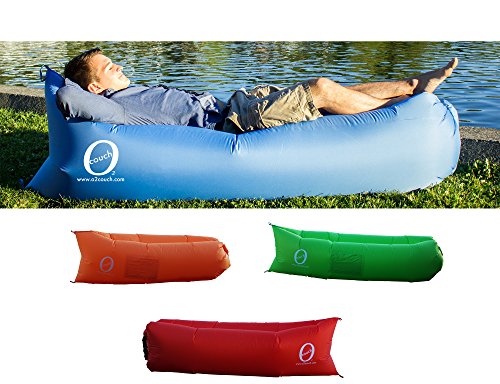 O2Couch Outdoor Inflatable Lounger Nylon Fabric Beach Lounger Convenient Compression Air Bag Hangout Bean Bag Portable Couch Chair
