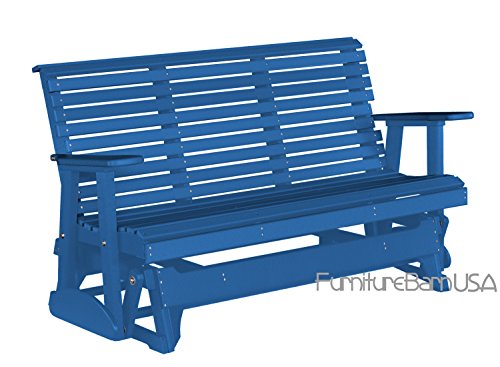 

Outdoor Polywood 5 Foot Porch Glider - Plain Rollback Design *BLUE* Color