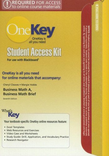 Business Math A, Business Math Brief (OneKey) by Cheryl Cleaves