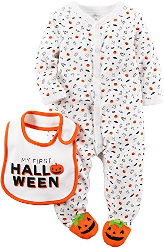 Carters Unisex Baby Halloween 2-Piece Bodysuit & Bib Set White