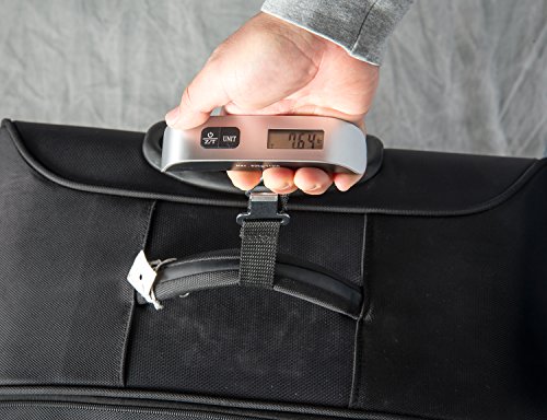 iSunnao NS-14 Portable Digital Luggage Scale - Handheld Weigh Scale for Airline - 110 LBs / 50 Kg Electronic Travel Scale for Baggages with Tare Function - LCD Backlight, Auto Power Off - Must Have Travel Gadget for World Travelers - 30 Day