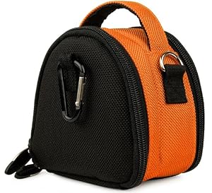 Orange Limited Edition Camera Bag Carrying Case with Extra Accessory Compartment for Sony Cyber-Shot DSC-H55 DSC-H70 DSC-HX7V DSC-T99 DSC-T110 DSC-TX5 DSC-TX9 DSC-TX10 DSC -TX55 DSC-TX100V DSC-W510 DSC-W530 DSC-W560 DSC-W570 DSC-WX5 DSC-WX9 DSC-WX10 DSC W650 W620 W610 Point and Shoot Digital Camera