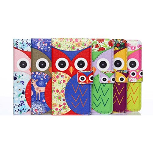 Towallmark(TM)Flowers Owl Wallet Flip Stand Leather Cover Case For iPhone 6 Plus