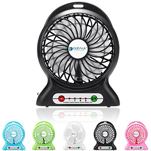 Portable Fan, Dizaul mini usb rechargeable fan with 2600mAh Power Bank and Flashlight, for Traveling,Fishing,Camping,Hiking,Backpacking,BBQ,Baby Stroller,Picnic,Biking,Boating