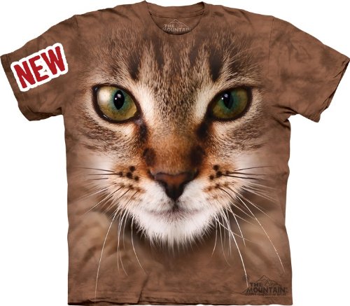 Mountain Striped Cat Face Adult Size T-shirt
