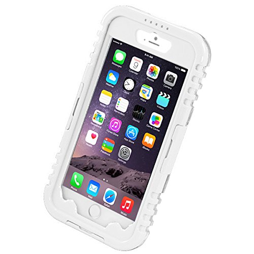 iPhone 6 Plus Waterproof Case, iThroughTM iPhone 6 Plus Waterproof, Dust Proof, Snow Proof, Shock Proof Case, Protection to 20ft, Heavy Duty Carrying Cover Case for iPhone 6 Plus 5.5 inch (White-1)