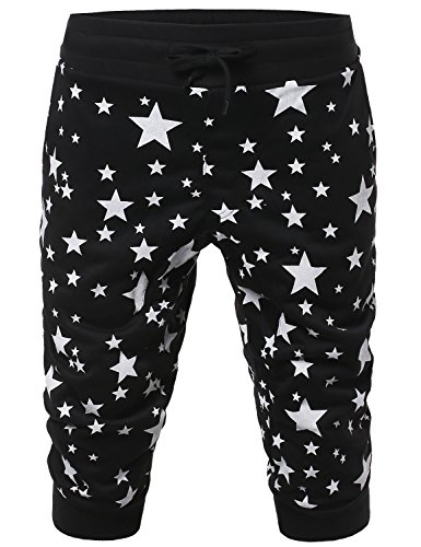 YOUSTAR Men's New Stylish Super Comfortable Star Printed Jogger Harem Crop Pants
