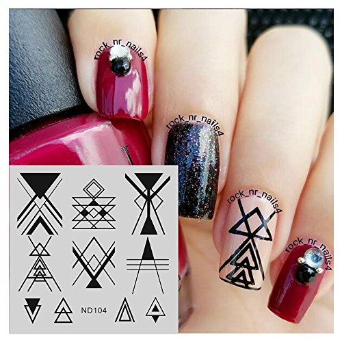 NICOLE DIARY Triangle Nail Art Stamp Template Geometry Image Stamping Plate NDP-104
