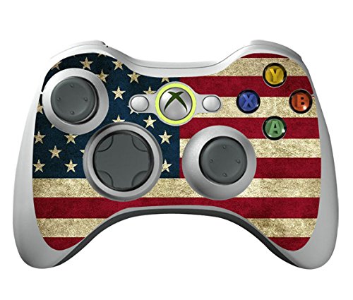 

TQS™ Leather Texture Surface Designer Skin Sticker Decal for Xbox 360 Remote Controller - Battle Torn Stripes