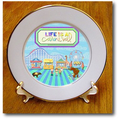 

cp_202218 Beverly Turner Carnival and Fair Design - Life is a Carnival, Popcorn, At the Fair, Roller Coaster, Ferris Wheel - Plates