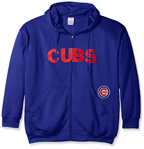 MLB Big and Tall Men's Full Zip Poly Fleece with Wordmark Chest with Logo near Pocket
