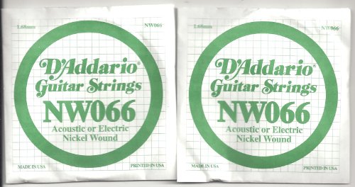 

TWIN PACK OF D'ADDARIO NW066 XL Nickel Wound Singles -- TWO STRINGS!