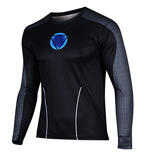 Afoxsos Super Hero Capitain America Solider Cycling Long Sleeves T-Shirt