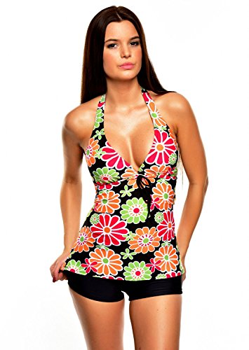 Womens beautiful Push Up Tankini with Hotpants two pieces swimsuit 1095AH-f3962