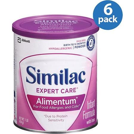 Similac Expert Care Alimentum Hypoallergenic Infant Formula, Powder, With Iron, 1-Pound (454 g) (Pack of 6) Gift, Baby, NewBorn, Child