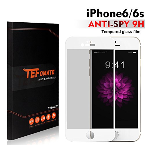 iPhone 6 / 6s Screen Protector Privacy, TEFOMATE® Anti Spy Tempered Glass Full Screen Protector for Apple iPhone 6 6s 4.7