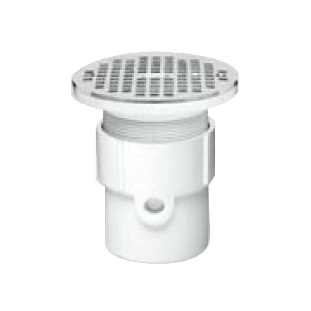 

Oatey 72058 PVC Pipe Base General Purpose Drain with 5-Inch NI Grate, 4-Inch