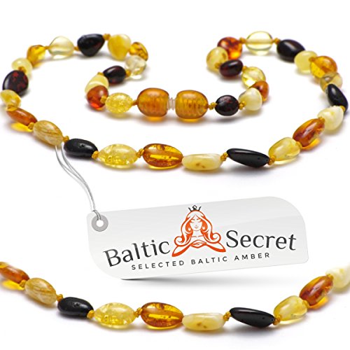Baltic Amber Teething Necklace for Baby Boy and Girl / Extra Safe & Authentic / 50% Richer and Higher in Value / Soothes Teething Symptoms Naturally / MLT.P-BN31.5