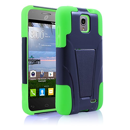 Alcatel One Touch Pop star LTE Case, Starshop Straight Talk Alcatel One Touch Pop star LTE A845L Prepaid Smartphone Premium Durable Rugged Shell Hybrid Protective Phone Case Cover with Built in Kickstand Green