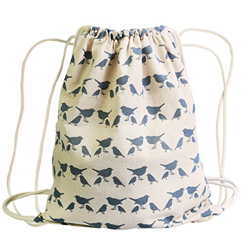 Canvas Drawstring Bag Printed School Bags Outdoor Sackpack Shopping Backpack­