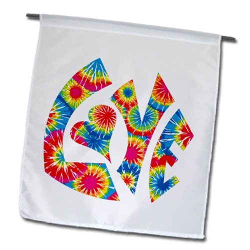 

fl_173300 Island Swag Designs Love Theme - The Word Love in a Vintage Funky Retro 60s Hippie Tie-Dye Pattern - Flags