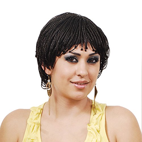 Synthetic Braided Short Wig (1b-off black)
