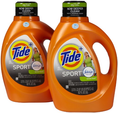 Tide Plus Febreze Freshness Sport High Efficiency Liquid Laundry Detergent - 92 oz - Active Fresh - 2 pk