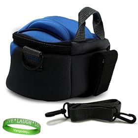 Quality Royal Blue Camcorder Sanyo VPC-FH1A Bag Case for Sanyo VPC-FH1A Full HD Video and 8 MP Digital Photos + Vangoddy Live * Laugh * Love Wrist Band!!! ( Camcorder bag only , Sanyo Not included )