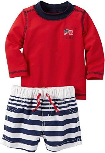 Carters Baby Boys 4th of July 2-Piece Rashguard Set Red