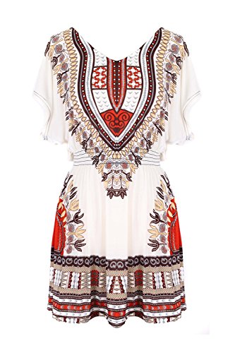 

G2 Chic Women's Butterfly Sleeve Flowy Chiffon Dress