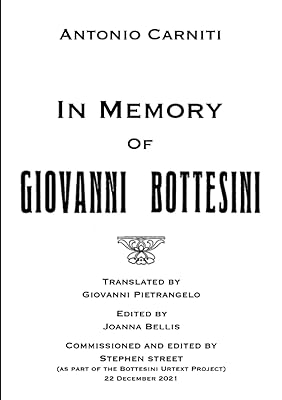 In Memory Of Giovanni Bottesini