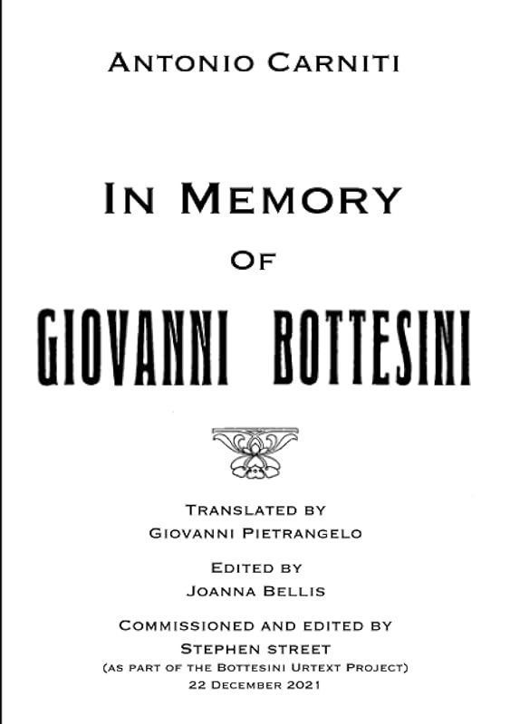 In Memory Of Giovanni Bottesini by Antonio Carniti