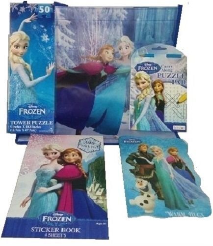 Disney Frozen Princesses Gift Pack, Puzzle, Book, Word Search, Stickers, Tote Bag by Madeline Grey