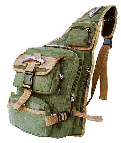 military inspired canvas sling bag backpack daypack olive drab