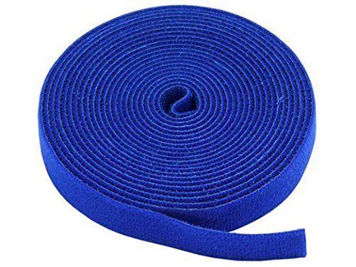 Monoprice Fastening Tape 0.75inch One Wrap Hook & Loop Fastening Tape 5 yard/Roll - Blue (2 Pack)