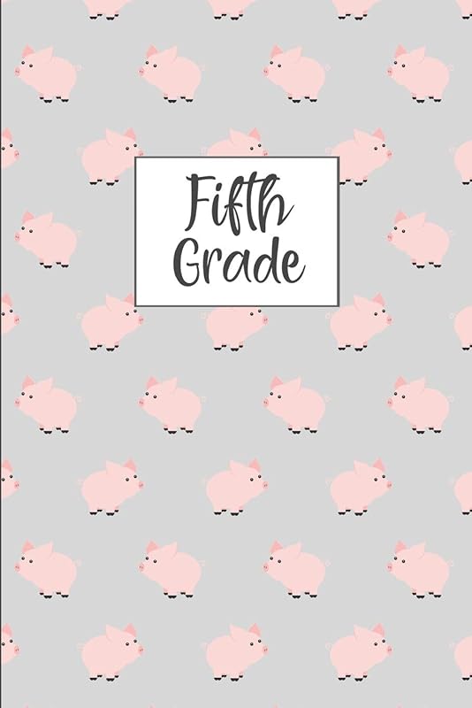 Fifth Grade: Cute Pig Pattern Wide Ruled Composition Book for Journaling, School Notes and Personal Use. by Dadamilla Design