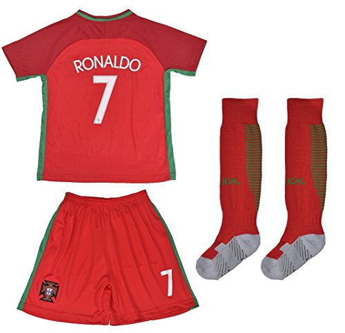 2016 Cristiano Ronaldo Home Portugal Football Soccer Kids Jersey & Short (10-11 YEARS)