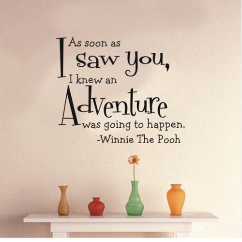 MZY LLC (TM) As soon as I saw you I knew an adventure was going to happen Winnie the Pooh - Removeable Wall Decal Sticker Art Vinyl