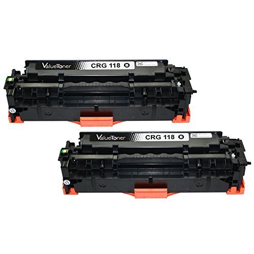 ValueToner Compatible Toner Cartridge Replacement for Canon 118 (2662B004AA) 2 Black Toners Compatible With Color imageCLASS MF8380cdw, Color imageCLASS MF8580cdw, Color imageCLASS MF8350cdn, Color imageCLASS LBP-7660cdn, Color imageCLASS LBP-7200cdn Laser Printer