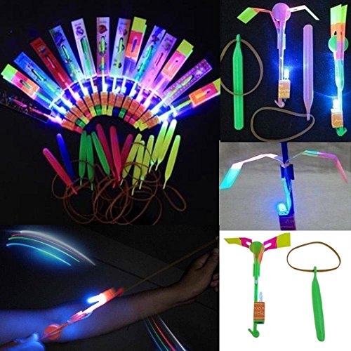 Amazing LED Light Arrow Rocket Helicopter Flying Toy Party Fun Gift