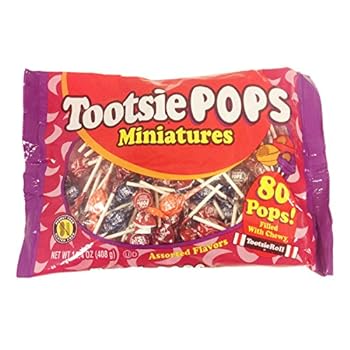 tootsie pop miniatures 14oz bag - 80 lollipops