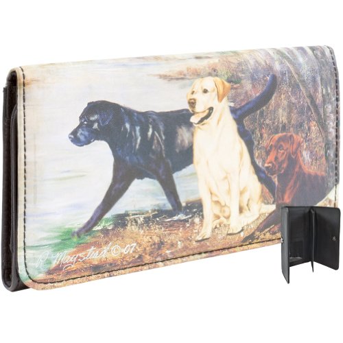 

Animal World - Labrador Retrievers By the Lake Checkbook Wallet Black