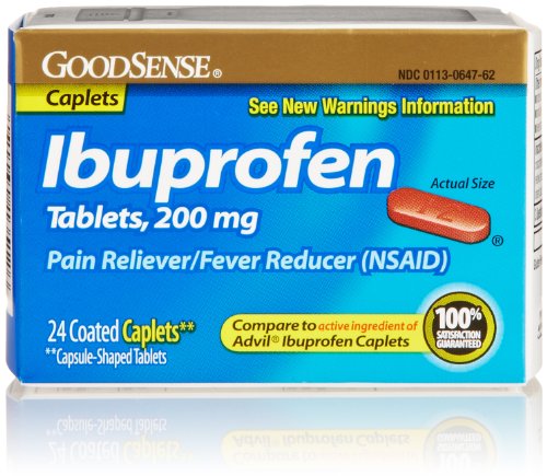 GoodSense Ibuprofen Pain Reliever/Fever Reducer, 200 mg Caplets, 24 Count