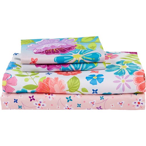 

Disney Frozen 4pc Twin Comforter and Sheet Set Bedding Collection, Pink Floral