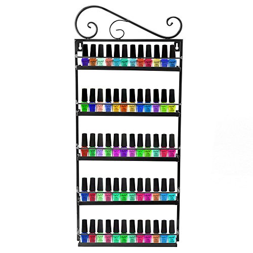 

Dazone® Nail Polish Wall Rack Organizer Holds 50 Bottles Nail Polish Shelf Black