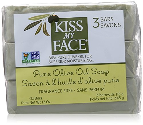 Kiss My Face Pure Olive Oil Soap Fragrance Free -- 3 Bars