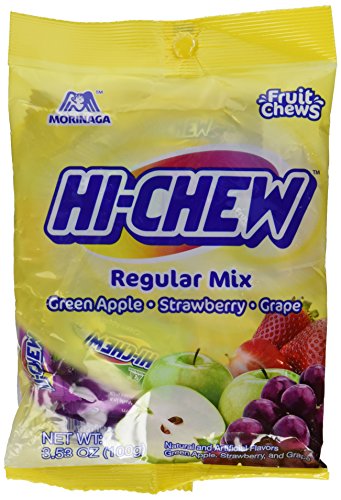 Morinaga - Hi-Chew Assorted Pack Strawberry, strawberry, green apple and grape Fruit Chews - 20 Invidually Wrapped Pieces