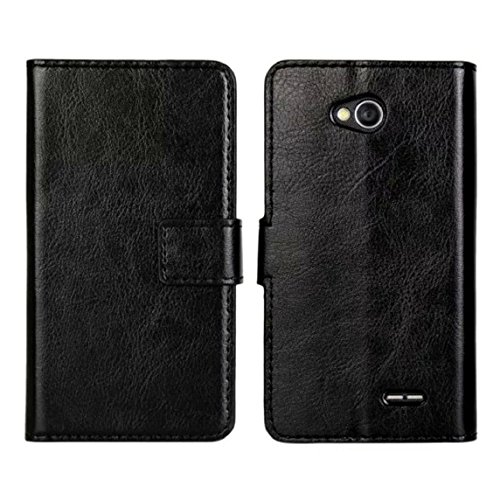 Bessky(TM) 2015 New For LG Optimus L90 / D415 magnetic Leather slot wallet Cover Case (Black)