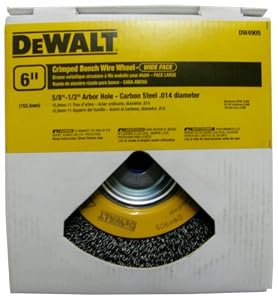 DeWalt DW4904 Wire Wheel, Crimped, 6-Inch, 5/8 Inch Arbor